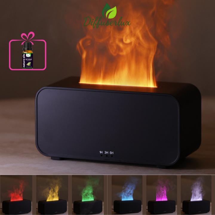 Máy Xông Tinh Dầu Mini 120ml Ngọn Lửa Nhiều Màu Đèn Led A6 Dây USB Tiện Lợi - Diffuserlux Tạo Độ Ẩm Phun Sương