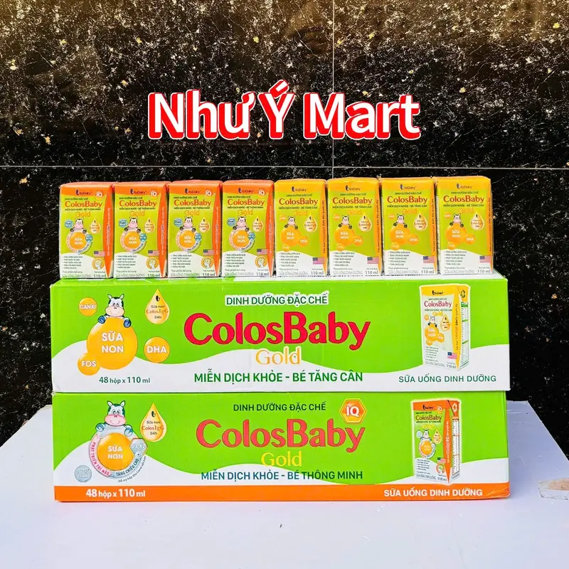 vitadairy-(thùng 48 hộp 110ml )Sữa pha sẵn COLOSBABY gold/iq cho bé 0