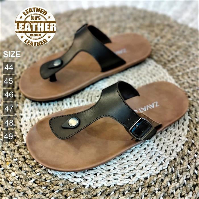Gambar Big Size Sandal Jumbo Pria Jepit Slipper Gesper Keren Uk 44-45-46-47-48-49 Sendal Capit Japit Briken Slide Kulit Drak Brown Original VANZAVA dari ARVIAN Footwear & Fashion Kab. Tasikmalaya Tokopedia