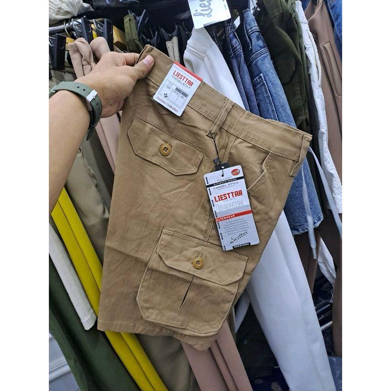 Celana Pendek Kargo Twill Tebal Melar Stanles Pria Distro Shorts Cargo Chino Santai 3