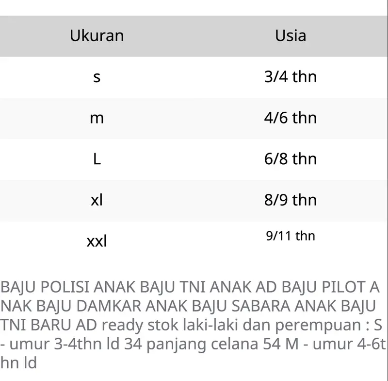 Product Introduction of seragam anak polisi Karakter Kartun 0