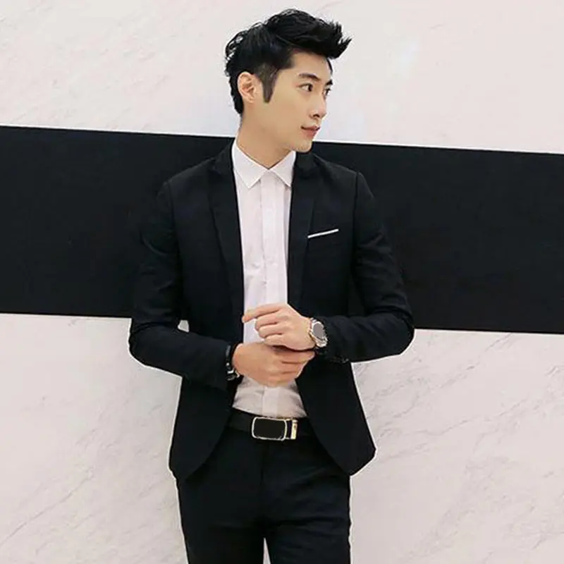 Áo Khoác Vest Nam, Dáng Ôm, Màu Trơn Áo Blazer Công Sở, Nút Đơn, Có Túi, Thích Hợp Cho Đám Cưới, Công Sở, Tiệc Tối, Juanrry 4