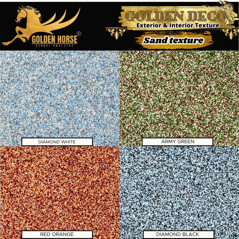 Cat Dinding Sand texture Golden Deco 4,5 kg - Golden horse 6