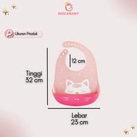 Gambar Mocababy  Bib Celemek Makan Bayi Slaber Silikon Anak Bibs Karet Baby Burb Apron Silicon Anti Air Tahan Air Silikon Bib Feeding Saliva Handuk Kartun Adjustable Anak Celemek Dengan Kantong Biru Merah Kucing - Rabbit glasses, 32cm x 23cm dari Mocababy.id Kab. Tangerang 5 Tokopedia