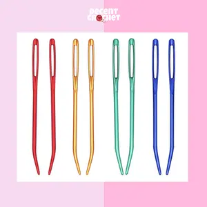 Alumunium Bent Tapestry Needle / Jarum Rajut Crochet Ujung Bengkok SET