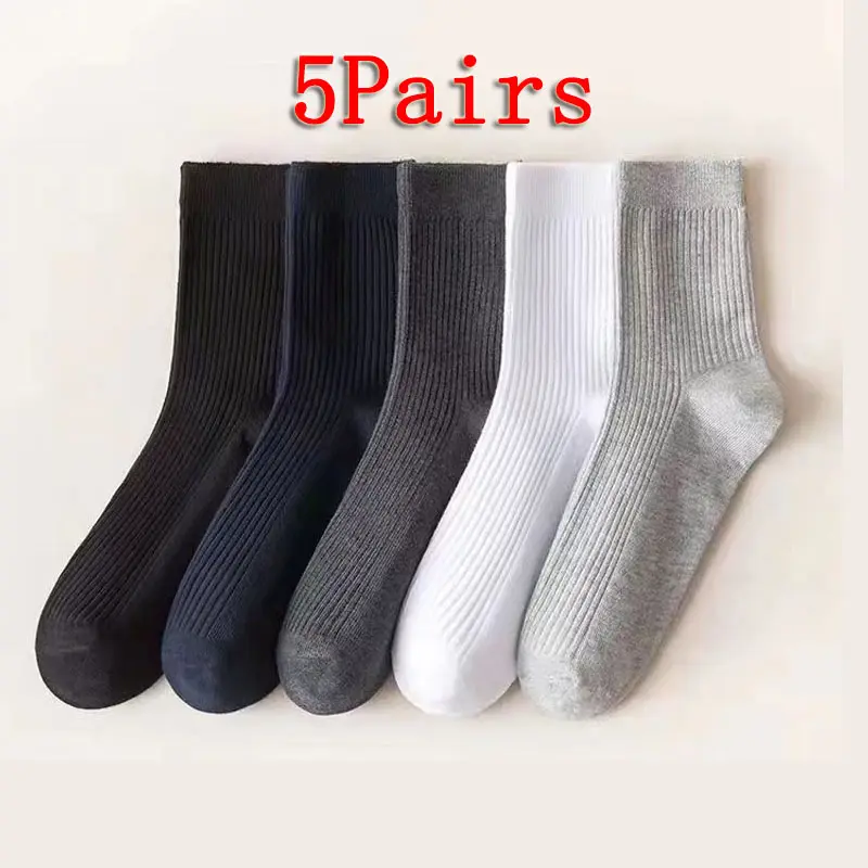 VeryMall 10pairs/5Pairs Multiple colors Mid tube leisure breathable deodorizing sports socks for men quick drying anti sweat anti odor Men socks Casual Menswear