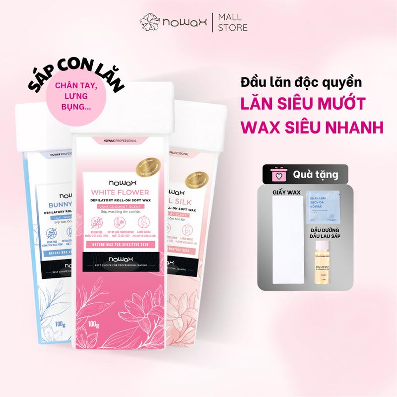 SÁP WAX LÔNG CON LĂN WHITE FLOWER NOWAX - lựa chọn cho waxing chân tay lưng bụng ngực