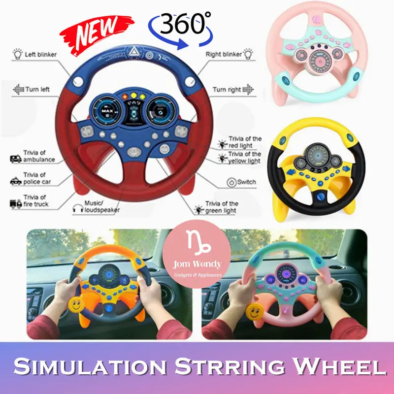 Ready Stock !! English Version Music Simulation Steering Wheel Early Educational Intelligent for Kids Child Children Boy