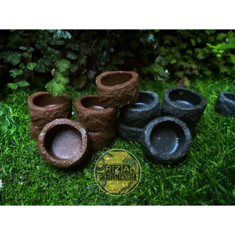 waterdish reptile feeding dish reptile " WATERDISH CIRCLE ROCKS " SIZE XS  tempat makan hewan tempat minum hewan