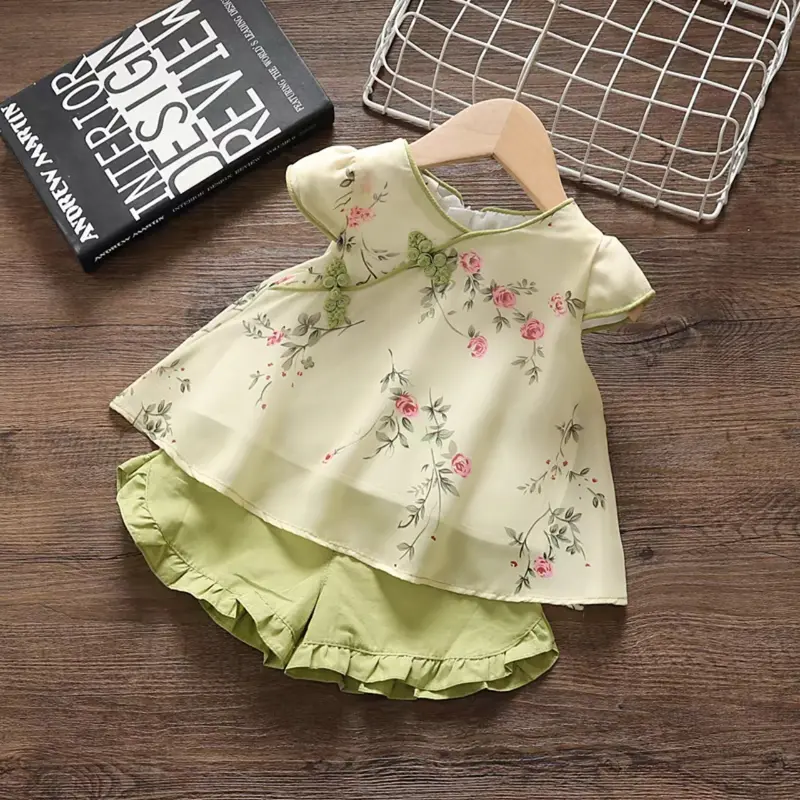 Bộ Bé Gái siêu xinh vải lụa 2 lớp  có size từ 7kg - 25kg mặc cực mát cho mùa hè cánh tiên set quần áo sơ sinh 5