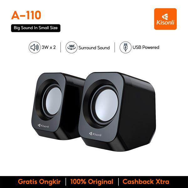 Gambar KISONLI A110 Speaker Portable Mini Wired USB 2.0 Desktop Stereo Bass Powerfull Plug & Play Komputer PC Laptop dari Kisonli Kab. Tangerang Tokopedia