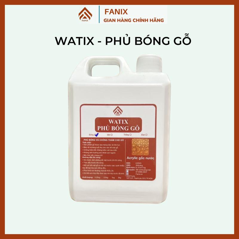 [WATIX] Sơn phủ bóng mờ gỗ 70%, chống thấm gỗ,  chống rêu mốc gỗ - Watix bóng gỗ-  Gốc nước, chống bám bụi- An toàn 100%, không độc hại - Dùng nội ngoại thất - Dễ thi công - Chống thấm - Dùng cho tường, sàn, nhà tắm - Size: 250g - 1 - Hàng Việt Nam