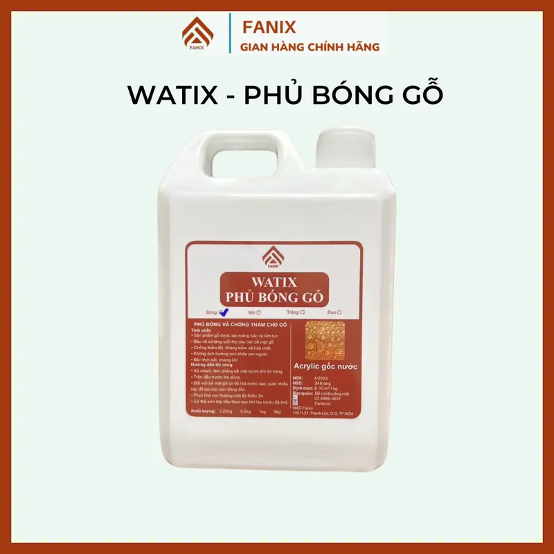 [WATIX] Sơn phủ bóng mờ gỗ 70%, chống thấm gỗ,  chống rêu mốc gỗ - Watix bóng gỗ-  Gốc nước, chống bám bụi- An toàn 100%, không độc hại - Dùng nội ngoại thất - Dễ thi công - Chống thấm - Dùng cho tường, sàn, nhà tắm - Size: 250g - 1 - Hàng Việt Nam 0
