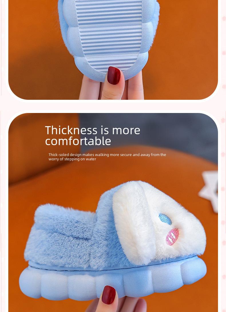 Product Introduction of New Autumn and Winter Cartoon Children's Cotton Slippers Medium and Large Children's Baby Cotton Slippers Cute Parent-Child Home Non-Slip Warmth Retention Material 10