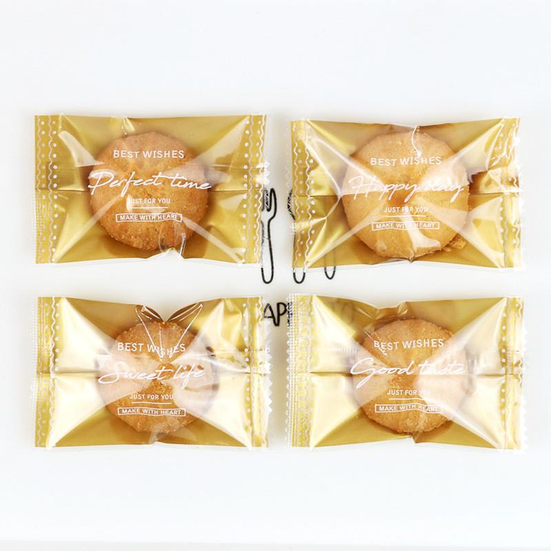 Product Introduction of 100pcs Gold Cookie Bag Candy Cookie for Seal Pastry Heat Seal Wrapper 5.5x8.5 CM Polvoron 2