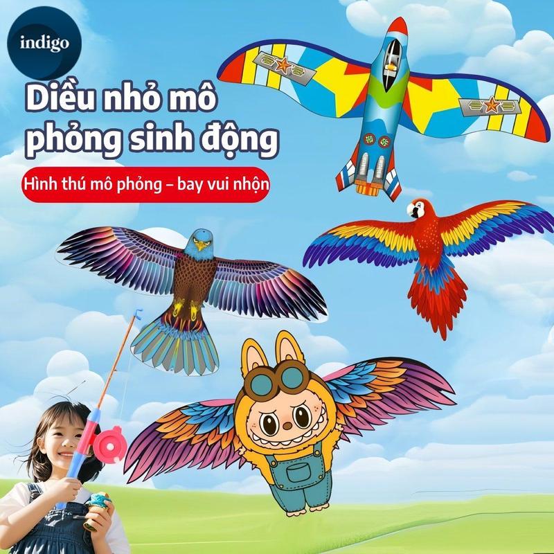 Diều Cần Câu Mini Thiết Kế 3D Dành Cho Trẻ Em Dây Diều Hoạt Hình Bộ Quà Tặng Giáo Dục