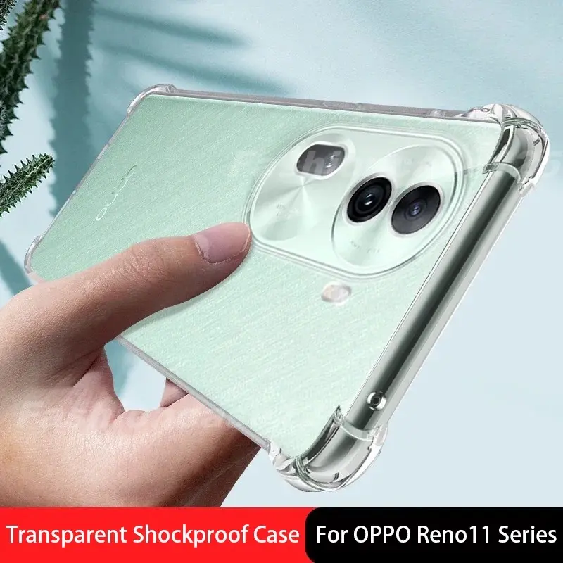 Reno 11Pro 5G 2024 Case For OPPO Reno 11 Pro Reno11 11Pro 5G 2024 Phone Casing Clear Transparent Back Cover Shockproof Amor Bumper Super Anti Drop Simple All Include