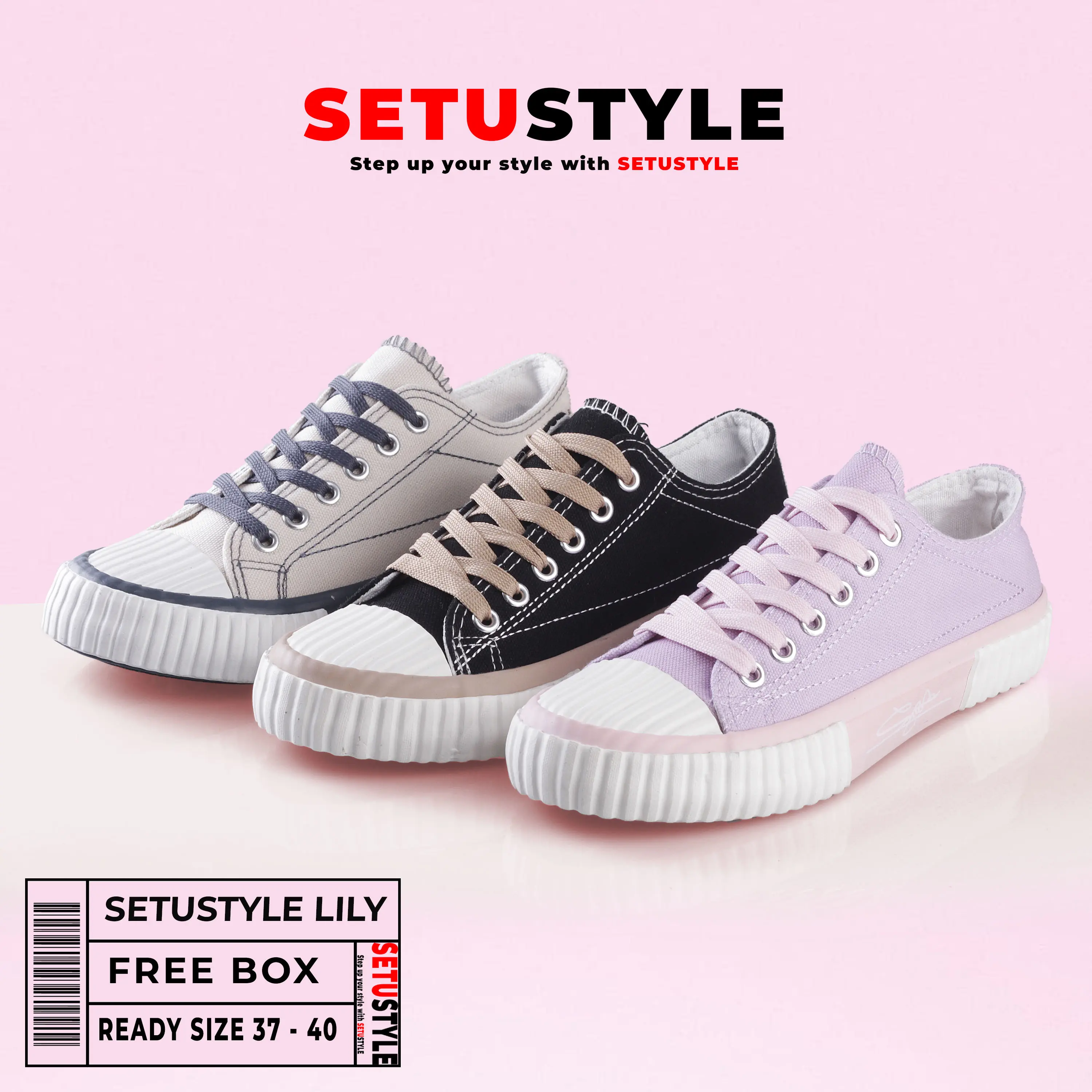 SETU Lily Sepatu Sneakers Casual Wanita Bahan Kanvas Shoes 001