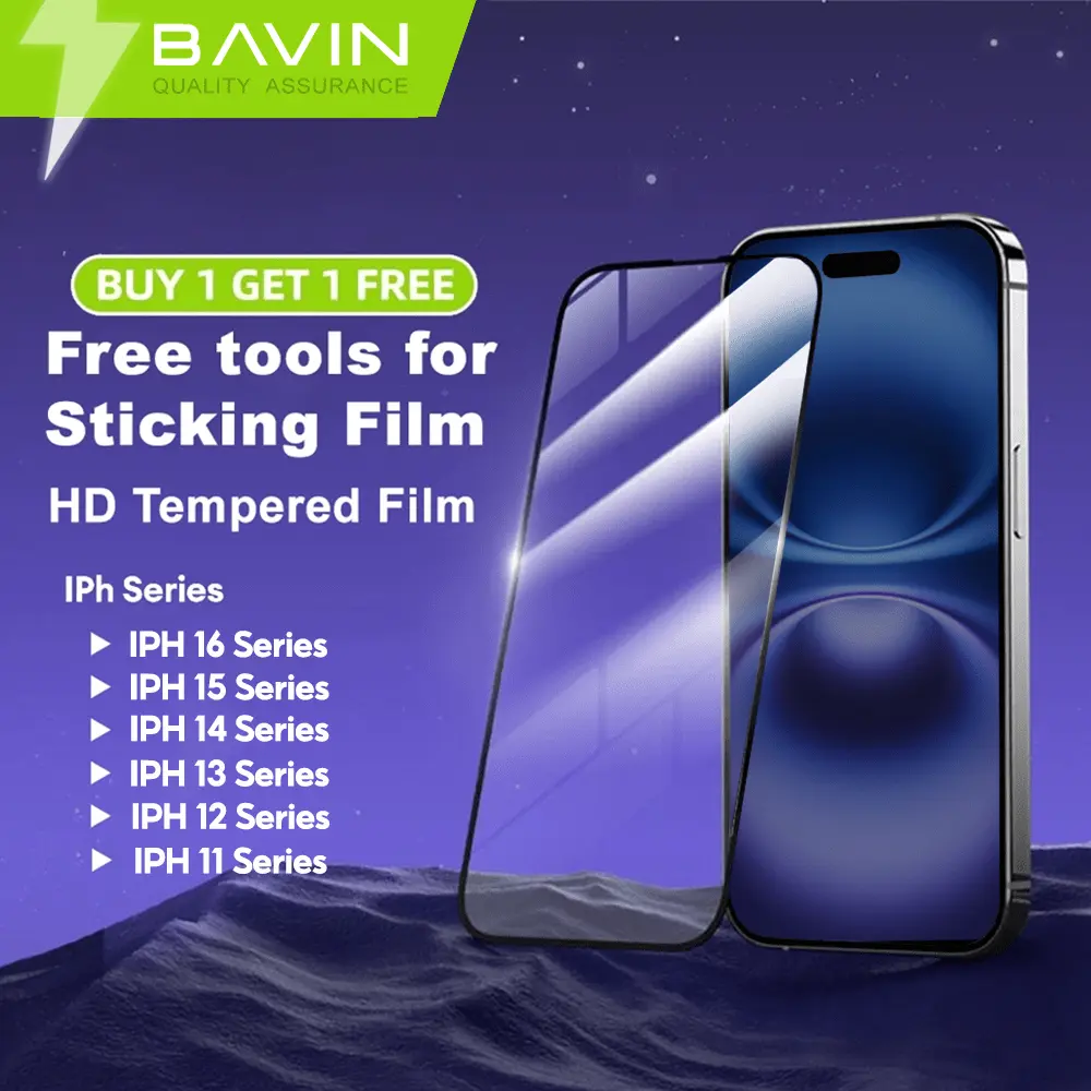 (Buy 1 and Get 1) BAVIN Q4 Screen Protector Full Screen Tempered Glass for iPh 16E/16/15/14/13/12/11/X/XS/XR Cover Protection