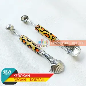 KEROK DEGAN + KOKTAIL 2in1 / Kerokan / Cetakan / Pisau Ukir Hias Buah / Kelapa Muda 2 in 1 / Fruit Baller Carving Scoop