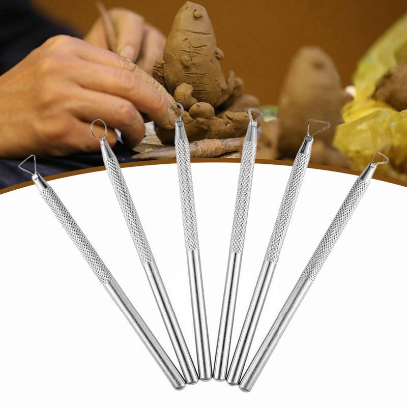 ✨Spot goods✨6pcs Pottery Clay Scraper Clay Sculpting Modelling Tools Aluminum Sludge 7
