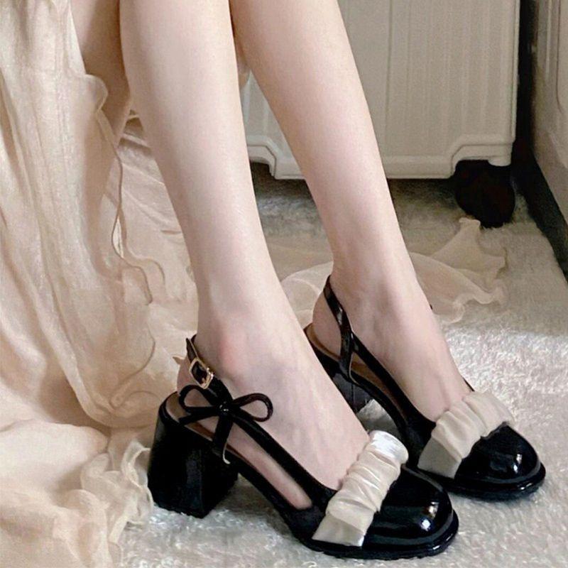Product Introduction of Giày Nữ, Dép, Phong Cách Mary Jane, Dành Cho Bé Gái, Thích Hợp Cho Mùa Hè Và Mùa Thu, Lý Tưởng Cho Học Sinh, Phong Cách Lolita Và Cổ Tích Thanh Lịch, Joker Pháp, Gót Chunky, Kín Ngón Chân, Giày Cao gót, 2024 4