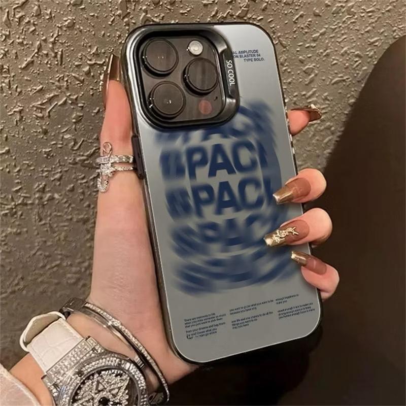 Untuk IPhone  Case HP Compatible Untuk IPhone 14 11 12 13 15 PRO MAX 6 7 6S 8 14 15 Plus XR XS MAX 6SPlus 7Plus 6Plus 8Plus 14Plus 15Plus XSMAX SE 2020 Casing Ponsel Corat-coret Shockproof Luxury Plating Acrylic IMD Couples Hard Layar Bumper 1