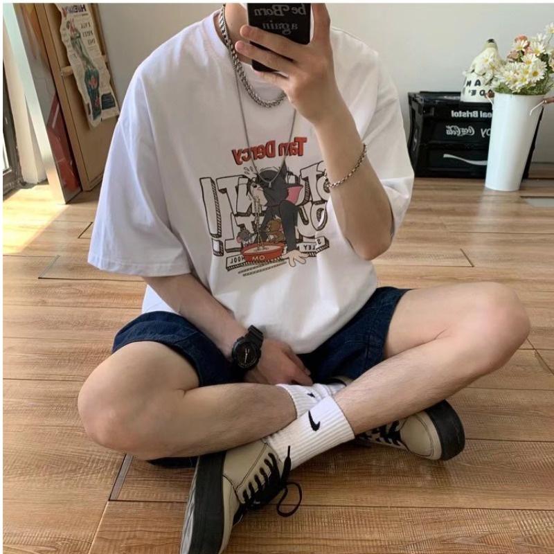 Áo thun nam, áo thun nữ, áo phông unisex tay lỡ form rộng oversize TOM2 6