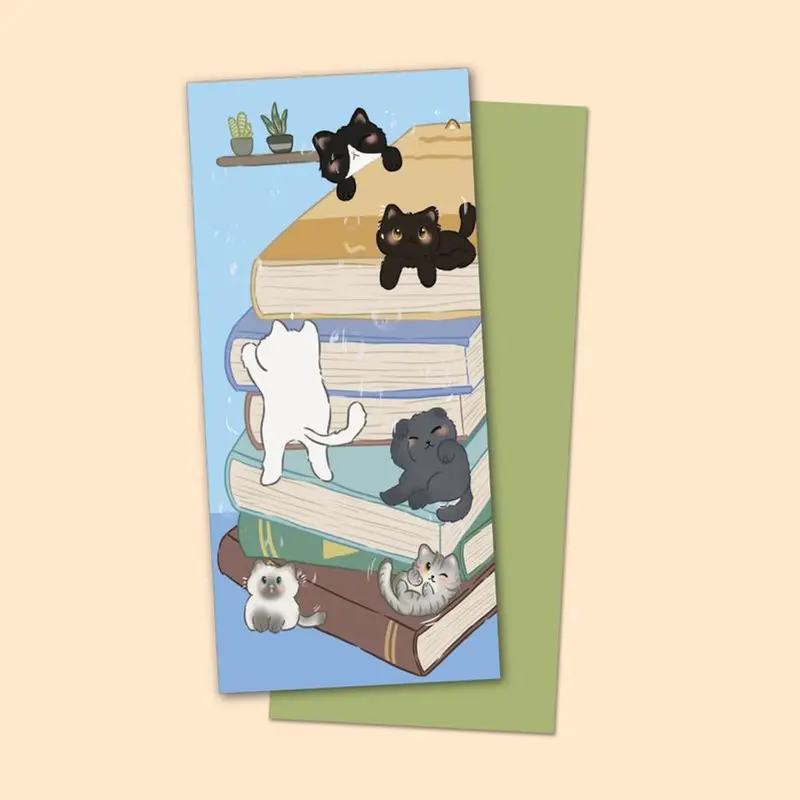 [1 Cái Ngẫu Nhiên] Bookmark Kẹp Sách, Dấu Trang Họa Tiết Hình Mèo - SBOOKS 2