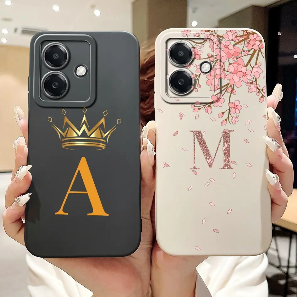 For Oppo A3x 4G Case CPH2641 Cover Cute Crown Letters Shockproof Silicone Soft TPU Phone Case For OPPO A3 A 3 OPPOA3 4G Casing