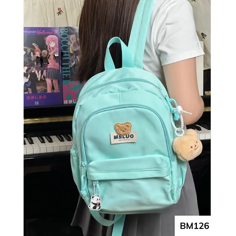 Balo mini vải phong cách basic Ulzzang dễ phối đồ nhiều ngăn mang đi học thêm , đi chơi BM126 gagastore 3