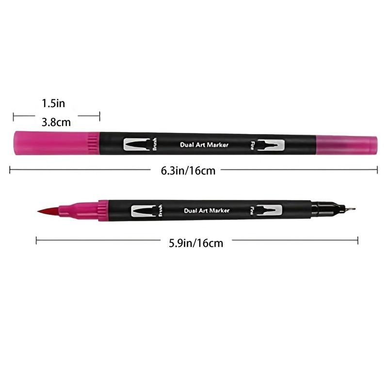 Dual Tip Brush Pen, 1 Set Colorful Flexible Felt-tipped Artistic Markers, Stationery for Adults & Students, Art Supplies for Drawing, Sketching, Calligraphy, Painting, Best Friend Gifts, Touch Markers, Gift Sets 8