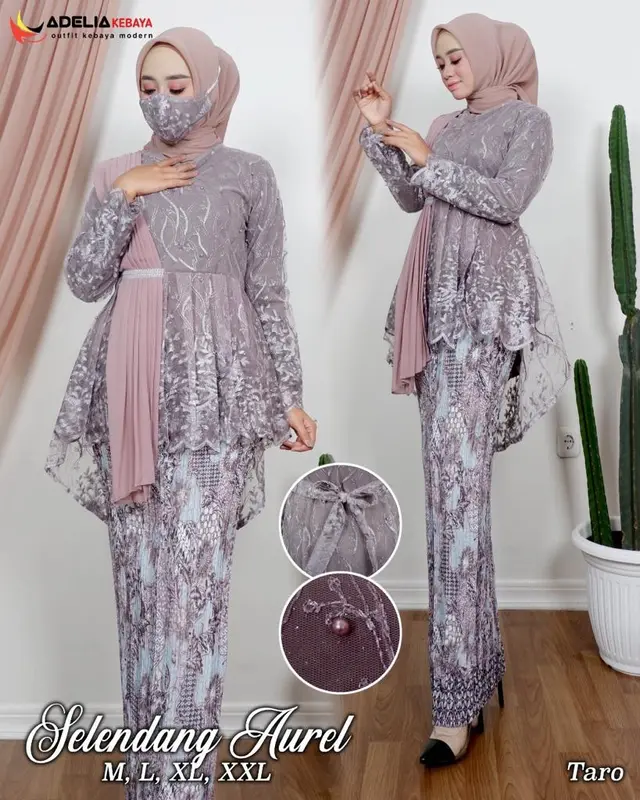 Kebaya Tile Slayer Aurora Salendang Dan Rok Plisket Batik Premium Seragaman Wisuda 2022 Kebaya Remaja Kekinian Kebaya Mod korean ern Xiuyan Jade Brown style dress lamar 4