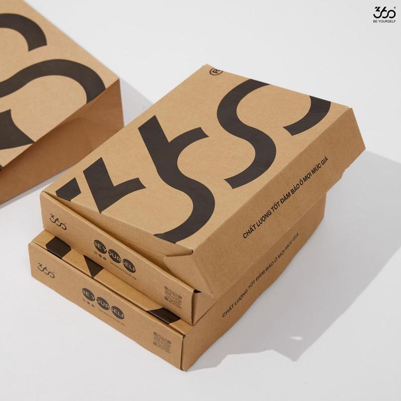 Hộp quà tặng 360 Boutique nắp gài bìa kraft cao cấp - 4W22HOPOL001