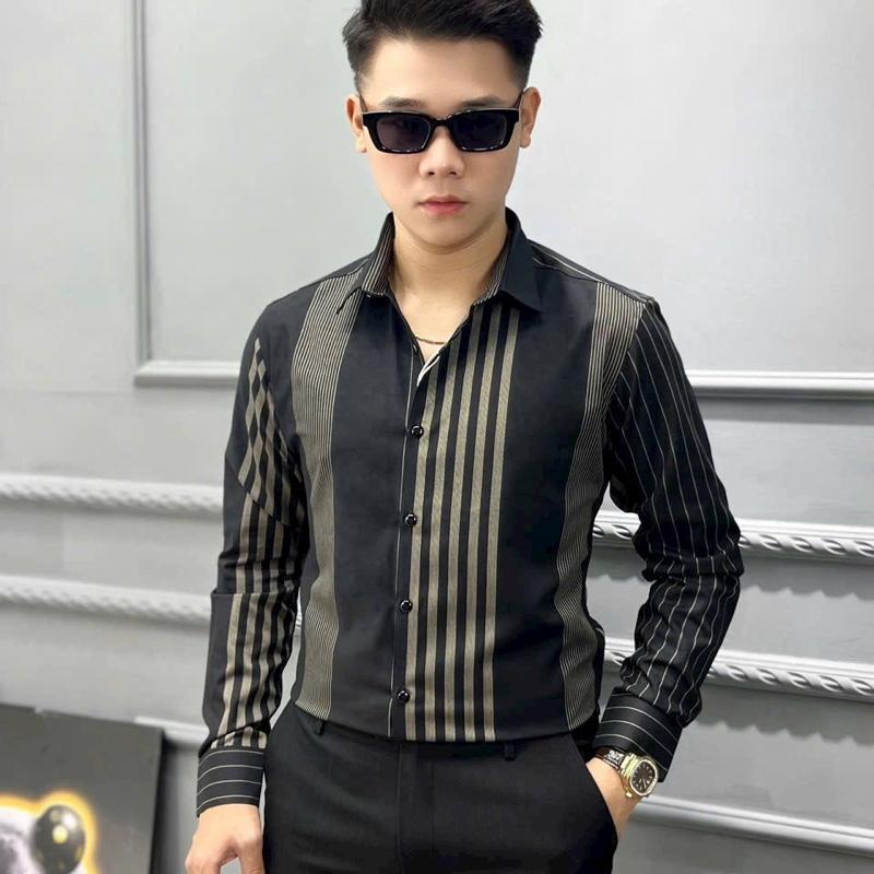 Sơ Mi Kẻ Sọc Dài Tay Nam Cao Cấp Sang Trọng D06 1
