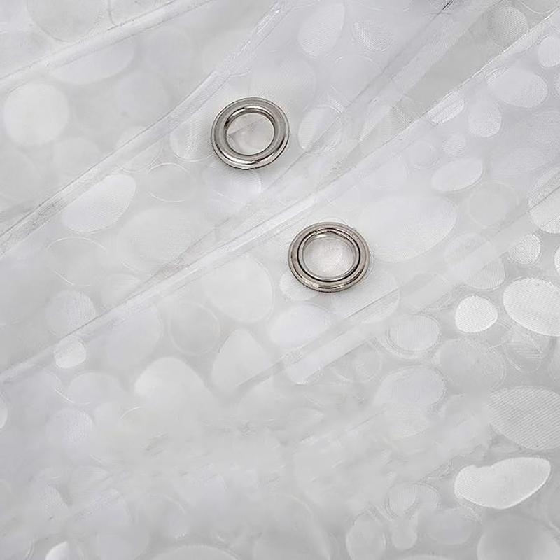Waterproof Shower Curtain, 1 Count Translucent Cobblestone Pattern Shower Curtain with 12pcs Hooks, Decorative Shower Curtain for Bathroom  Home Dormitory Hotel Salon 6