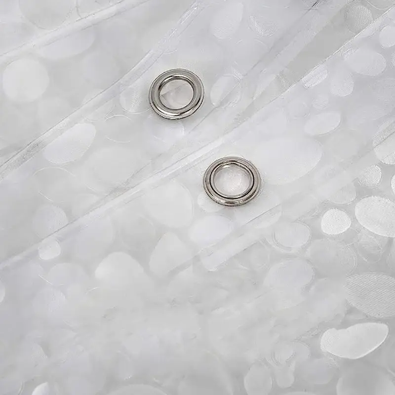Waterproof Shower Curtain, 1 Count Translucent Cobblestone Pattern Shower Curtain with 12pcs Hooks, Decorative Shower Curtain for Bathroom  Home Dormitory Hotel Salon 6