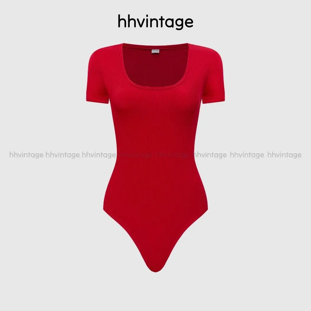 Áo body suit nữ cổ vuông Tay Ngắn chất thun tăm lụa dày dặn ôm body I Hhvintage Brown Sweet Thông thường casual