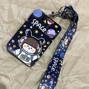 ID CARD HOLDER MOTIF KAWAII ASTRONOUT TEMPAT KARTU Plastik Tali Plastik Tali