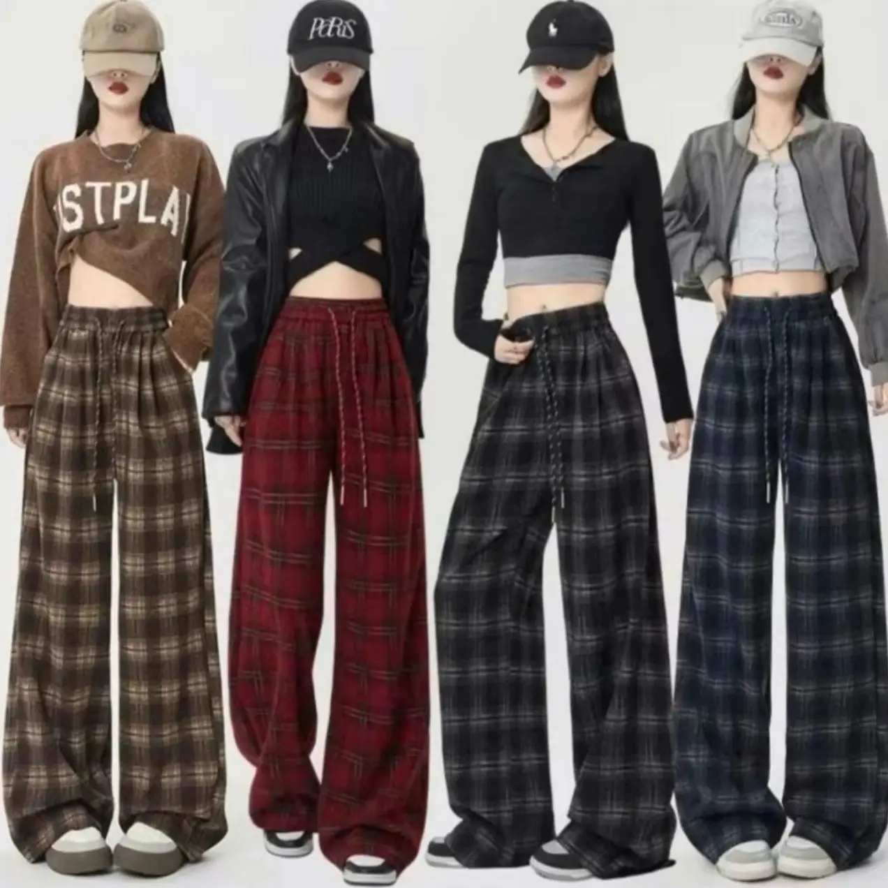 Quần Dạ Kẻ Ống Rộng Chất  Xịn Mịn Dày Dặn Phong Cách Ulzzang Hàn Quốc quan  xuong dep quần nỉ dạ