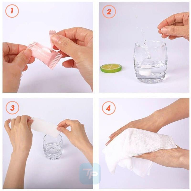 GÓI 100 VIÊN KHĂN NÉN _ Khăn giấy nén lau mặt 3