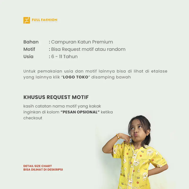 PIYAMA ANAK JUNIOR USIA 6-12 TAHUN 55 RIBU DAPAT 2 SET MOTIF COWOK Baju tidur Pakaian 1
