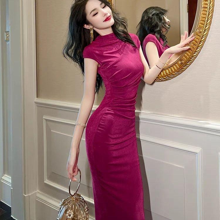 Váy Trơn Thanh Lịch, Ga Truồng Châu Âu, Hàng Mới Về Mùa Hè 2024, Váy Bó Sát Hông Mỏng Gợi Cảm Cho Nữ 0