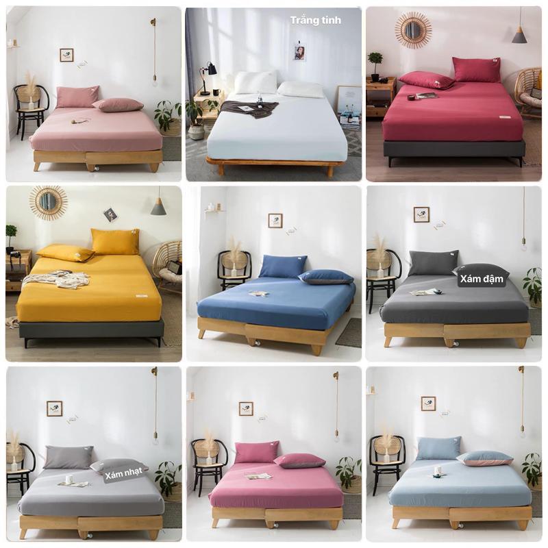 combo 3 MÓN ga gối COTTON TICI, ga giường và 2 vỏ gối cotton Hàn Quốc set m2 m4 m6 m8