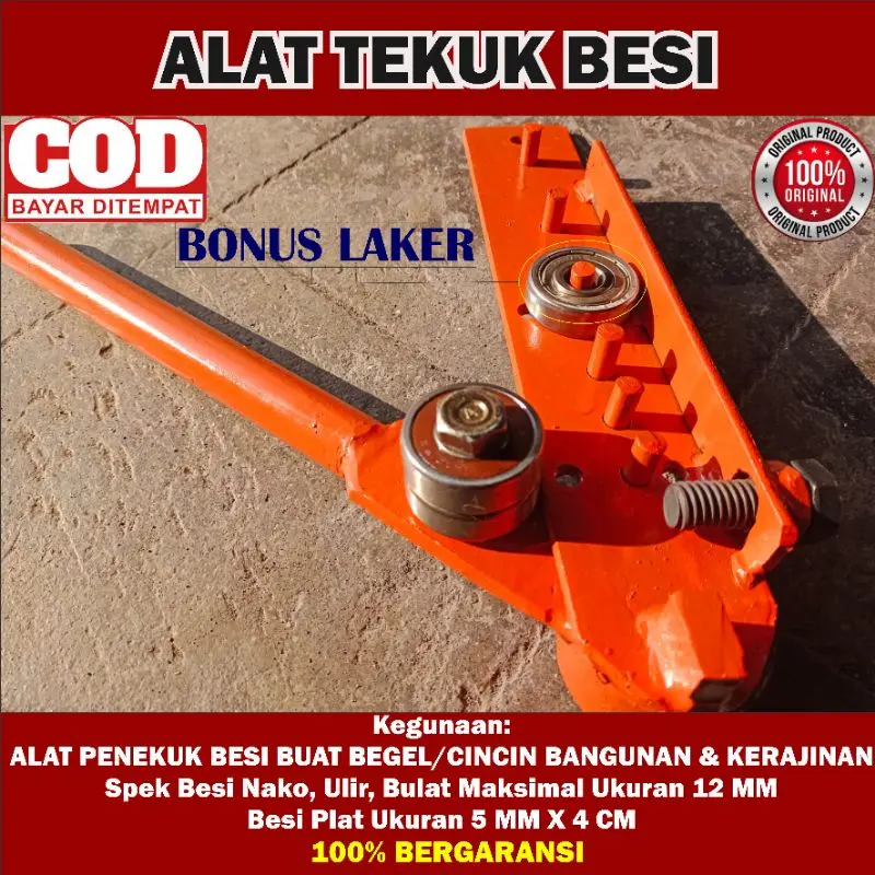 ALAT TEKUK BESI Penekuk Besi Begel Cakar Ayam Ukuran 4 - 12 MM Besi Beton, Nako, Ulir, Plat Strip