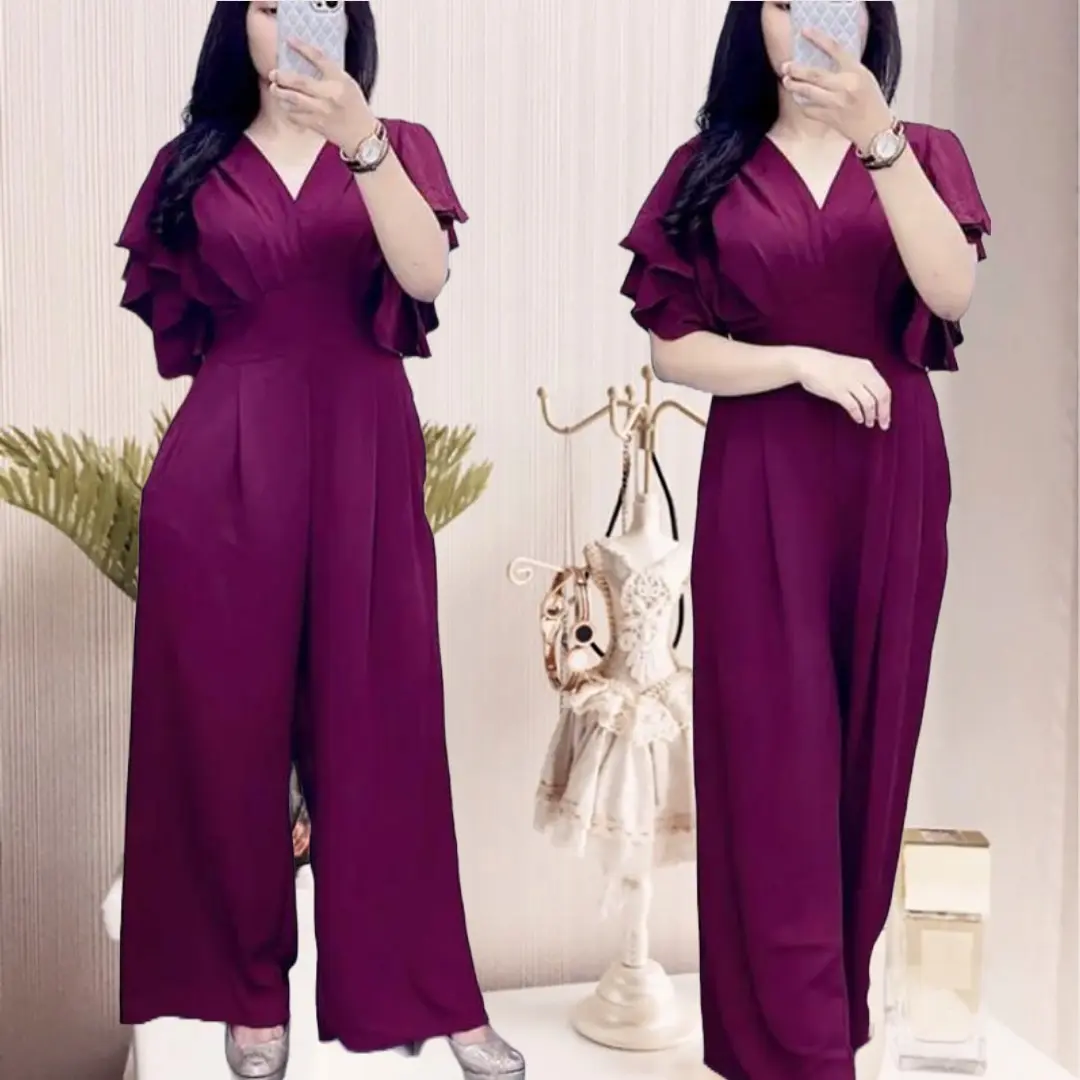 JUMPSUIT OVERALL WANITA CRINCKLE AIRFLOW jumpsuit wanita crinkle airflow polos panjang