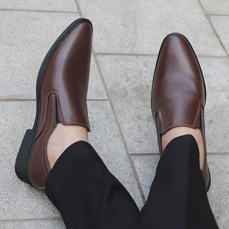  Giày tây nam không dây da bò đế cao su khâu chắc chắn mã CS55 