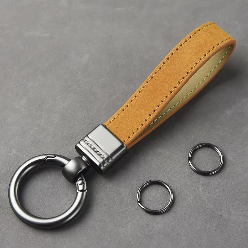 Product Introduction of Genuine Keychain Top-end Business Gift For Man Good Quality Black Brown Real Leather Car Keyholder Key Chain 20