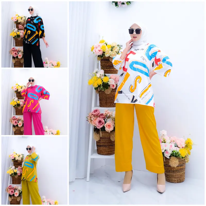 [JUMBO TERBARU] SETELAN WANITA VIRAL BAHAN KAOS COMBAD ONE SET KEKINIAN 2023 BY DEEFALO 1