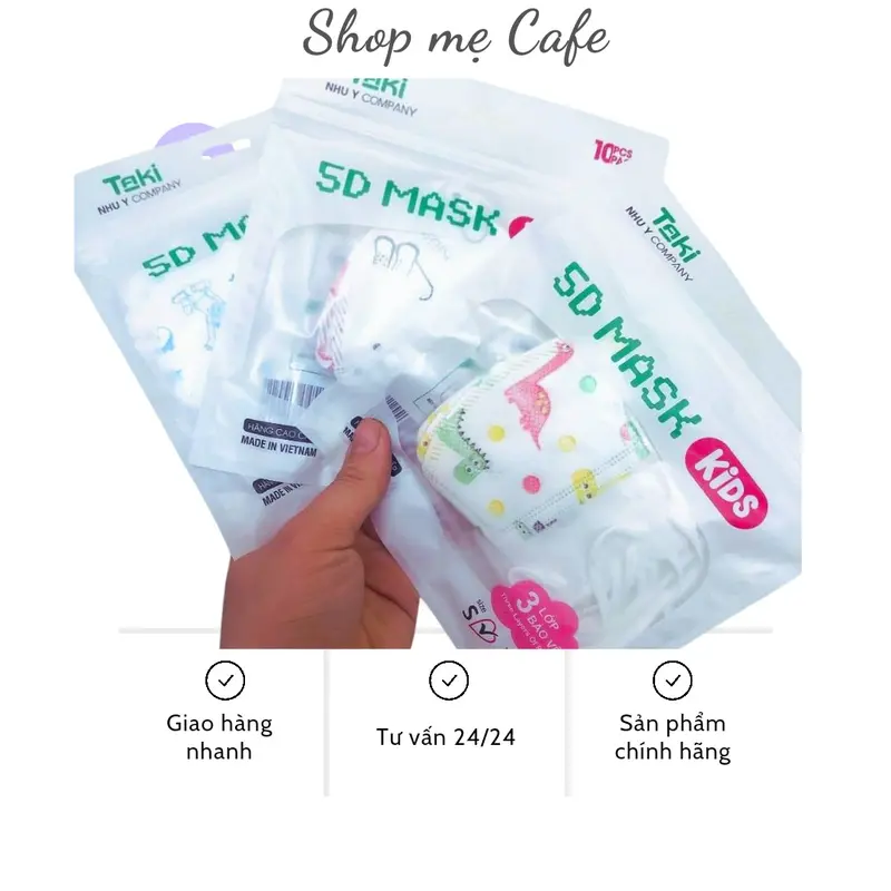 [Tặng thêm 20 cái] Combo 300 Cái, 200 Cái, 100 Cái Khẩu Trang 5D Hiệu Taki Chính Hãng Trẻ Em Hàng Chuẩn Xịn, Mix Nhiều Họa Tiết Hoạt Hình Xinh Xắn 0